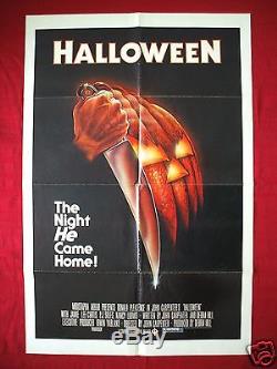 Halloween 1978 Original Movie Poster 1sh Blue Ratings Box Unused Beauty C8-c9