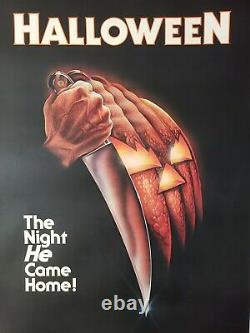 Halloween 1978 Original Movie Poster 1sh Linen Backed Blue Ratings Box Beauty