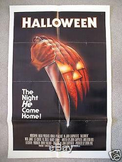 Halloween 1978 Original Movie Poster One Sheet Blue Ratings Box 1st Printing