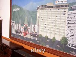 Hollywood Memorabiliia Mural Sixteen Feet Long Framed In Glass