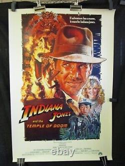 INDIANA JONES TEMPLE OF DOOM 1984 Movie POSTER 27x40 Original
