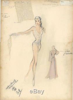 Irene Original Vintage 1949 Costume Sketch Esther Williams Neptune's Daughter