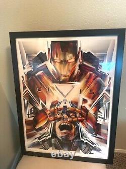 IRON MAN and CAPITAN. AMERICA PRINT SIGNED 20x26