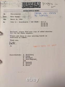 Indiana Jones Temple of Doom storyboard movie prop Spielberg Lucas STAR WARS