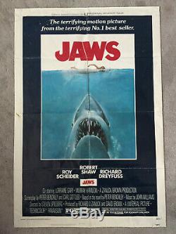 JAWS 1975 ORIGINAL 1 SHEET MOVIE POSTER 27x41