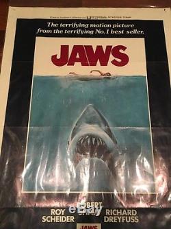 JAWS 1975 ORIGINAL MOVIE POSTER 1SH VINTAGE STEVEN SPIELBERG SHARK