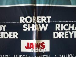 JAWS 1975 ORIGINAL MOVIE POSTER 27x41 VINTAGE STEVEN SPIELBERG E. T. HALLOWEEN