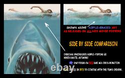 JAWS 1975 UNIQUE TEASER MOVIE POSTER RARE Pre-Censored NIPPLE-POPPING ART