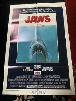 JAWS (1975) Vintage Original Folded One-Sheet Poster In Near Mint Condition
