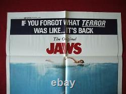 JAWS ORIGINAL MOVIE POSTER 27x41 1979 RE-RELEASE OF THE 1975 CLASSIC SPIELBERG