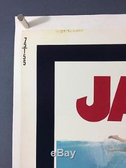 JAWS (VeryGood+) Original Half Sheet Movie Poster 1975 PAPERBACKED Horror 4508