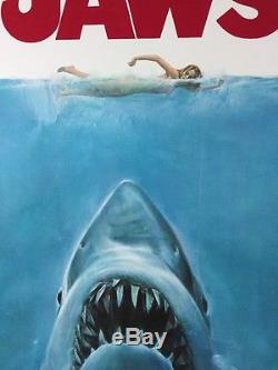 JAWS (VeryGood+) Original Half Sheet Movie Poster 1975 PAPERBACKED Horror 4508