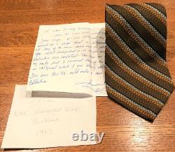 JOHN WAYNE Worn Used Necktie Owned 1967 NBC Wardrobe Prop COA LOA PROVENANCE JOHN WAYNE Worn Used Necktie Owned 1967 NBC Wardrobe Prop COA LOA PROVENANCE