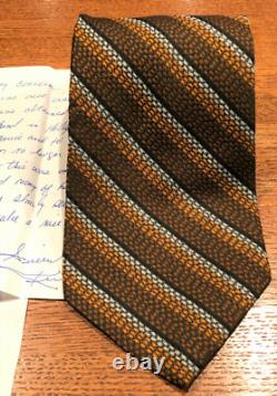 JOHN WAYNE Worn Used Necktie Owned 1967 NBC Wardrobe Prop COA LOA PROVENANCE