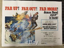 James Bond 007 UK Quad On Her Majesty's Secret Service Original Lazenby Rigg