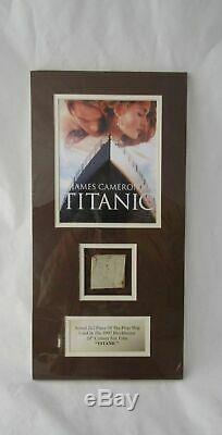 James Cameron's Titanic 1997 Blockbuster Film -prop From Movie Framed With Coa