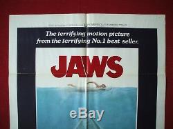 Jaws 1975 Original Movie Poster 1sh Vintage Steven Spielberg Shark Halloween Nm
