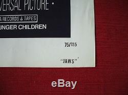 Jaws 1975 Original Movie Poster 1sh Vintage Steven Spielberg Shark Halloween Nm