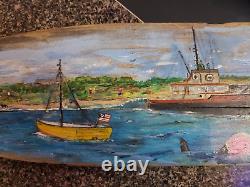 Jaws Prop Art Original Painting Vintage Oar 1 Of A Kind Pop Americana Paddle