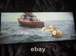 Jaws Prop Screen Used Orca 2 Wooden Hull Painted Section + Bonus Art Rare