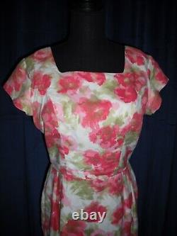 Jayne Mansfield Owned & Worn Pink Flower Wiggle Dress from her Estate WReceipt