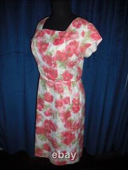 Jayne Mansfield Owned & Worn Pink Flower Wiggle Dress from her Estate WReceipt