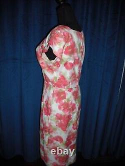 Jayne Mansfield Owned & Worn Pink Flower Wiggle Dress from her Estate WReceipt