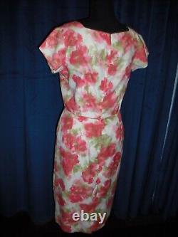 Jayne Mansfield Owned & Worn Pink Flower Wiggle Dress from her Estate WReceipt