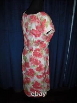 Jayne Mansfield Owned & Worn Pink Flower Wiggle Dress from her Estate WReceipt