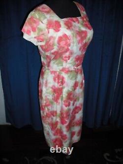 Jayne Mansfield Owned & Worn Pink Flower Wiggle Dress from her Estate WReceipt