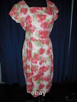 Jayne Mansfield Owned & Worn Pink Flower Wiggle Dress from her Estate WReceipt