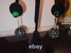 Joan Crawford Owned Worn 60's Black Clip Earrings Hairstylist Sydney Guilaroff