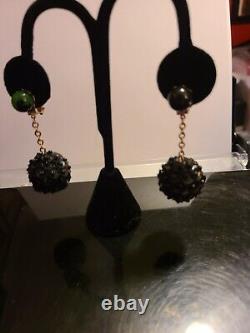 Joan Crawford Owned Worn 60's Black Clip Earrings Hairstylist Sydney Guilaroff