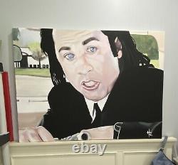 John Travolta Canvas Original Painting Pulp Fiction Memorabilia 40 x 30 OOAK