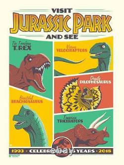 Jurassic Park 25th Anniversary Limited Edition 18 x 24 Framed Serigraph