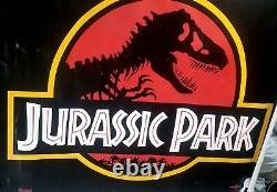 Jurassic Park Original 1993 Theater Displayed Vinyl Banner Movie 47 x 61 Inches