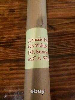 Jurassic Park VHS advertising display banner. Never opened. Example photo