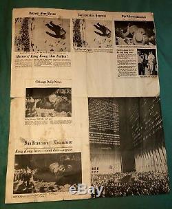 KING KONG 1976 DINO DE LAURENTIIS MAQUETTE / STATUE & NEWS PAPER 100 Made RARE