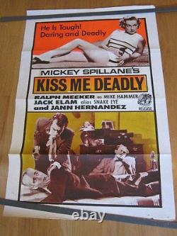 KISS ME DEADLY Original 1955 Trinidad poster film noir Ralph Meeker Aldrich