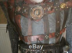 King Arthur Saxon Warriors Costume with Metal Sword and Scabbard