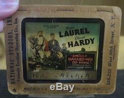LAUREL AND HARDY Original Glass Slide 1928 Should Married Men Go Home