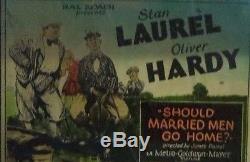LAUREL AND HARDY Original Glass Slide 1928 Should Married Men Go Home
