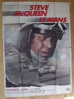LE MANS steve mcqueen original french movie poster'71 63x47
