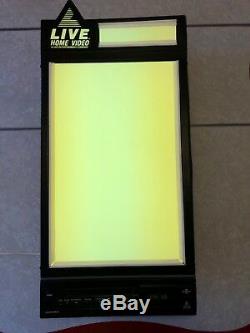 LIVE HOME VIDEO Video Store Lighted Marquee Display 31 x 14 Faux VHS