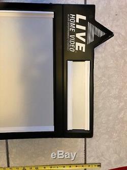 LIVE HOME VIDEO Video Store Lighted Marquee Display 31 x 14 Faux VHS