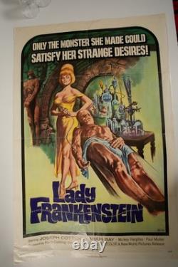Lady Frankenstein Movie Poster 1972 Italian Horror (HSE/JSF6) 41x27 USA Release