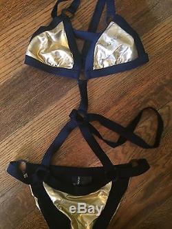 Lana WWE authentic autograph signed owned worn gold bathing suit + heels COA