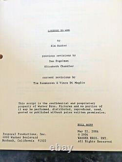 License To Wed Original 2006 Full Bluff Script Robin Williams