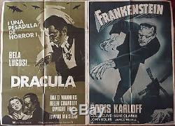 Lot-2 Universal Pictures Vintage Original Movie Posters Frankenstein & Dracula