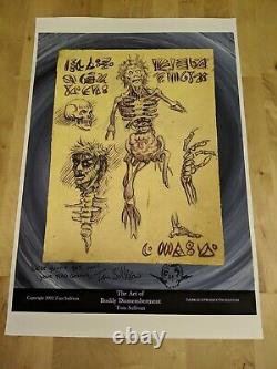 Lot of 3 Autographed Tom Sullivan Evil Dead posters Pages of Necronomicon